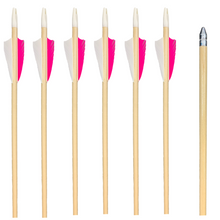 Load image into Gallery viewer, Youth Wood Arrows - Pink - 6 Pack
